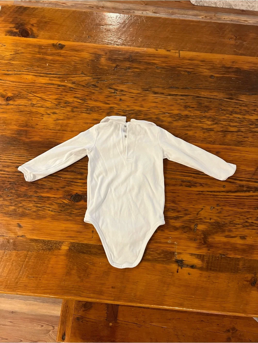 Primary, Organic Cotton Long Sleeve Peter Pan Bodysuit, Size 18 months